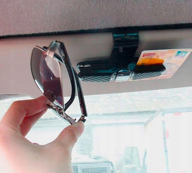 UCHWYT KLIPS SAMOCHODOWY DO OKULARÓW OKULARY KARTA zdjęcie 3