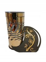 ZNICZ METALOWY SOLARNY Paris Florence ZŁOTY FOTOWOLTAICZNY 23 cm