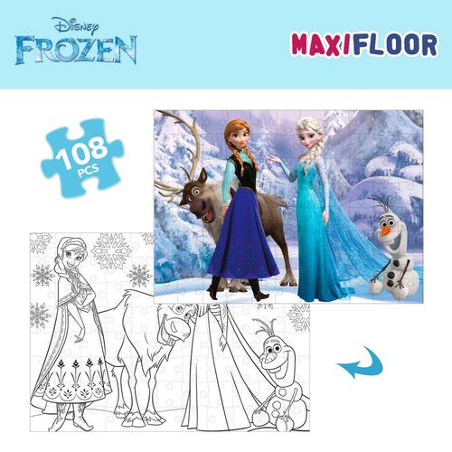 Puzzle dla dzieci Frozen Dwustronny 108 Części 70 x 1,5 x 50 cm (6 Sztuk) na Arena.pl