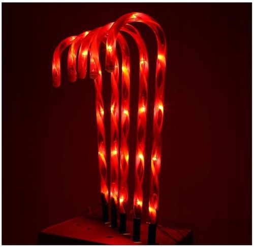 LAMPKI LED CUKIERKI LIZAKI 6SZT LED LASKA MIKOŁAJA 70CM CHOINKA SOLARNE na Arena.pl