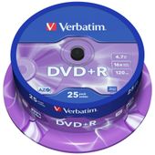 verbatim płyta dvd-r 4.7gb 16x azo       srebrny/matt silver 25szt 43500