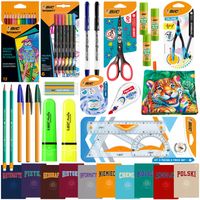 BIC WYPRAWKA SZKOLNA DLA KLAS 5-8 KREDKI ZESZYTY OŁÓWKI DŁUGOPISY +GRATISY