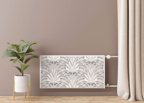 Mata MAGNETYCZNA Na Grzejnik Biała Abstrakcja 3D Ornamenty 110cm x 60cm na Arena.pl