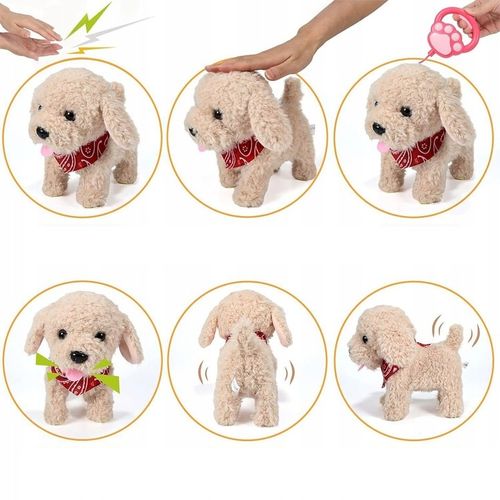 PIESEK INTERAKTYWNY NA SMYCZY ZABAWKA DLA DZIECI PIES CHODZI SZCZEKA na Arena.pl