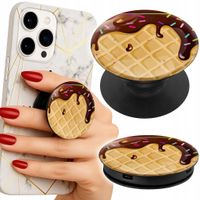 Uchwyt do telefonu Popsocket na palce/stojak Z MOTYWEM WAFLA Z POLEWĄ