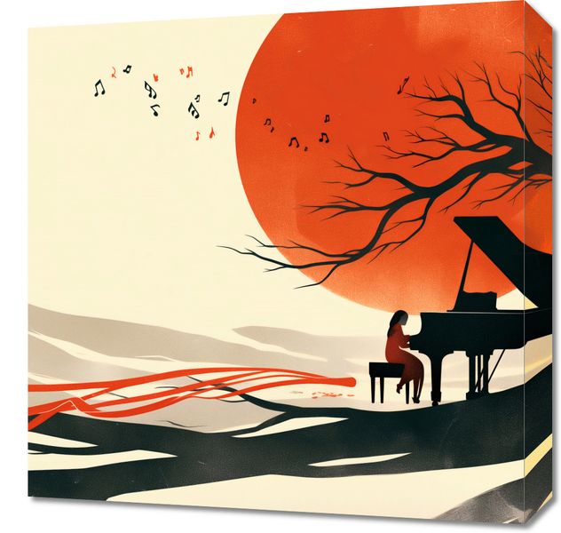 Obraz 50x50cm Pianistka zdjęcie 1