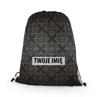 WORKO-PLECAK z Twoim imieniem Czarna geometria IV 040