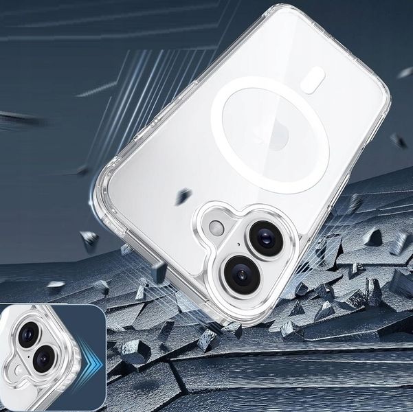 Etui Do iPhone 16 Plus +Szkło 9H WZMACNIANE 360° do MAGSAFE CLEAR CASE zdjęcie 2