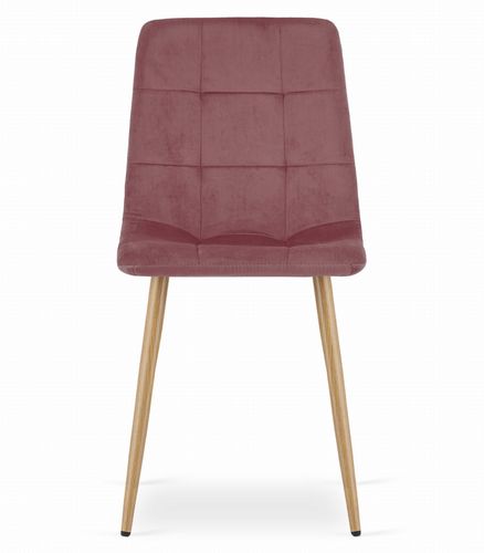 Krzesło tapicerowane różowe KARA aksamit 4 szt loft nowoczesne kuchnia na Arena.pl