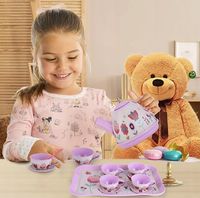 ZESTAW DO HERBATY Zastawa Serwis Do Kawy KOLOROWY DLA DZIECI W WALIZCE