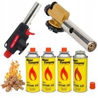 PALNIK GAZOWY 360° PIEZO + ŻELIWNY + 4x GAZ ALPEN + 10szt EKOPODPAŁKA