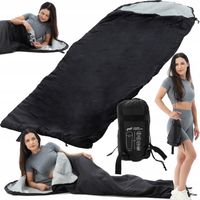 ŚPIWÓR TURYSTYCZNY LEKKI MUMIA KAPTUR 215CM CIEPŁY KOŁDRA + POKROWIEC