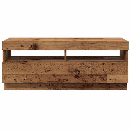 Szafka pod TV z oświetleniem LED, stare drewno, 100x35x40 cm na Arena.pl