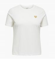 ONLY CARMAKOMA Kita S/S Logo Top - Cloud Dancer S-42-44