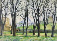 Plakat 18x13cm Chestnut Trees, Paul Cezanne Vintage do Salonu