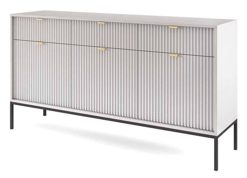 Komoda Delicious duża ryflowana szara zdjęcie 3