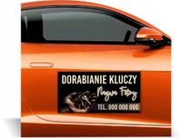 Magnes na samochód reklama magnetyczna 60x30 cm DORABIANIE KLUCZY