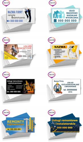 Wizytówki reklamowe firmowe 200 szt różne wzory WYKOŃCZENIA WNĘTRZ na Arena.pl