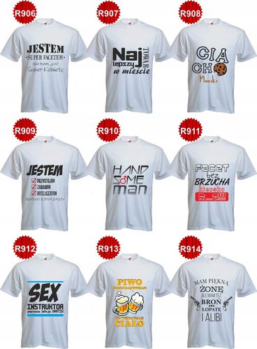 Koszulka T-SHIRT napis zbyt przystojny by pracować na Arena.pl