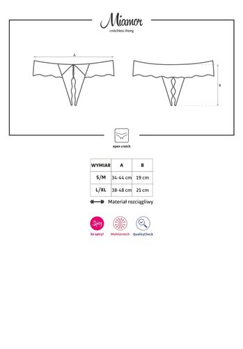 miamor stringi otwarte czarne s/m obsessive na Arena.pl