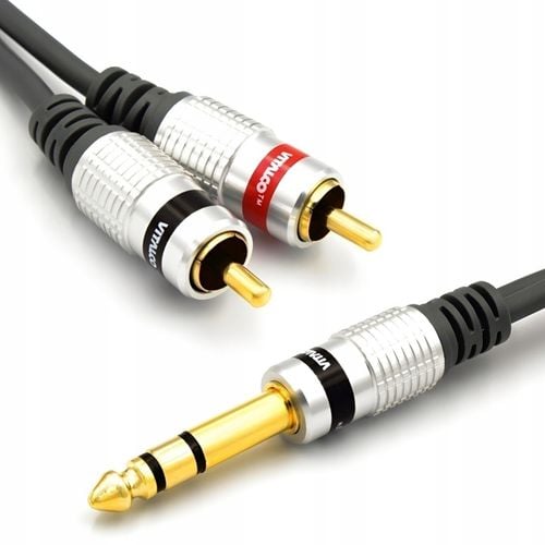 KABEL JACK 6,3 STEREO TRS 2x WTYK RCA CINCH VITALCO 1,5m MK82 na Arena.pl