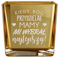 WAZON GRAWERIWANY PREZENT NA DZIEŃ MAMY złoty szklany