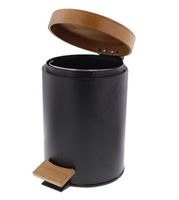 KOSZ BAMBUS 3 LITRY CZARNY MAT BAMBOO PEDAŁ STELL