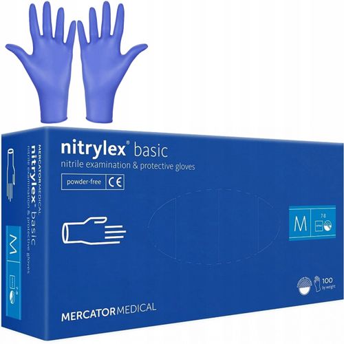Rękawice Nitrylowe 100 szt. Nitrylex Basic Dark Blue 8-M na Arena.pl