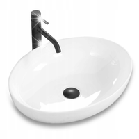 UMYWALKA NABLATOWA OWALNA BIAŁA CERAMICZNA REA CAROLA WHITE 39x51,5 cm
