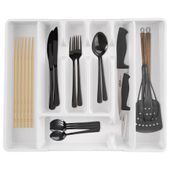 Wkład Regulowany na Sztućce Przybory do Szuflady Rozsuwany Organizer Biały