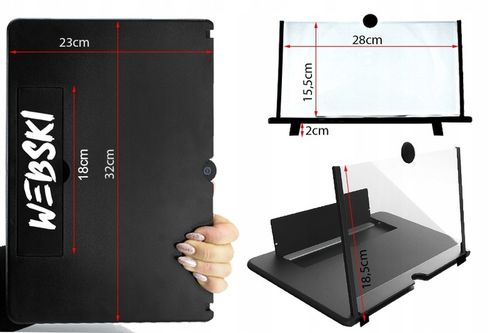 Lupa wzmacniacz ekranu 3D do telefonu 16" CALI POWIĘKSZACZ SZKŁO LUPA ZOOM na Arena.pl