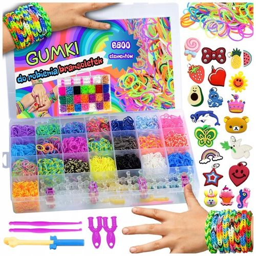 GUMKI DO ROBIENIA BRANSOLETEK DUŻY ZESTAW 6800 ELEMENTÓW XXL DLA DZIECKA na Arena.pl