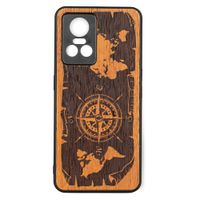 Drewniane Etui Bewood Realme GT Neo 3 RÓŻA WIATRÓW MERBAU