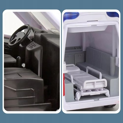 Auto Karetka Pogotowia Ambulans Bus Napęd Dźwięki Otwierane Drzwi z noszami na Arena.pl