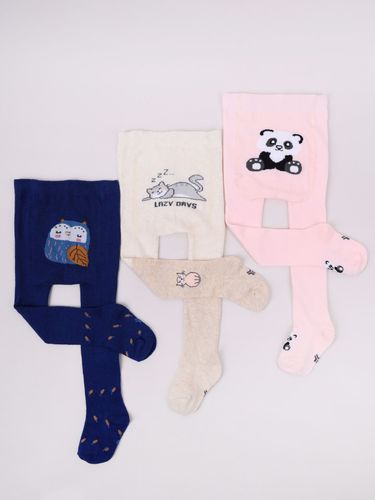 Rajstopy dziewczęce bawełniane we wzory 3PAK 68-74 YOCLUB na Arena.pl