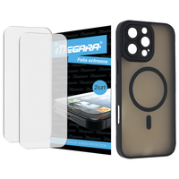 folia do iphone 16 pro ochronna + magsafe etui czarne tpu