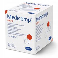 Kompresy jałowe włókninowe gaziki chłonne Medicomp EXTRA 5x5 cm 25x2 szt.