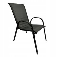 KRZESŁO OGRODOWE szare TARASOWE na balkon WYGODNE stal SIEDZISKO fotel