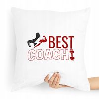 Prezent Poduszka Dla Trenera Best Coach Z Nadrukiem Ze Zdjęciem