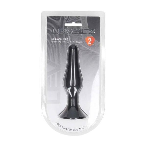 Slim Silicone Anal Plug - L - Black zdjęcie 2