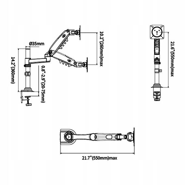 Biurkowy Obrotowy Uchwyt do Monitora TV LCD 17-27 zdjęcie 9