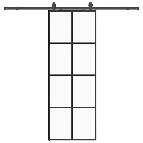 Drzwi przesuwne z zestawem okuć czarne 76x205 cm ESG szkło na Arena.pl