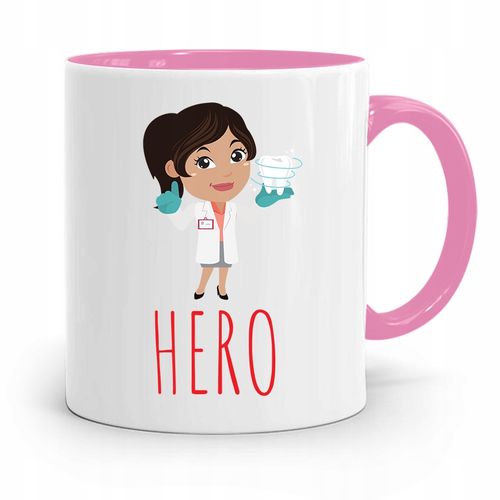Kubek Różowy Prezent Dentysty Stomatologa Hero Z Nadrukiem Ze Zdjęciem na Arena.pl