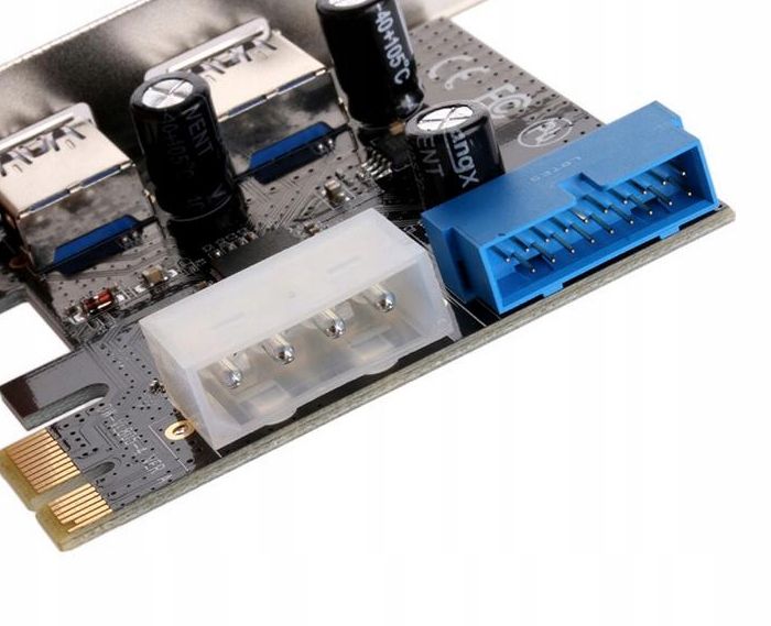 Kontroler pci-e 2x usb 3.0 19 pin molex 4pin zdjęcie 5