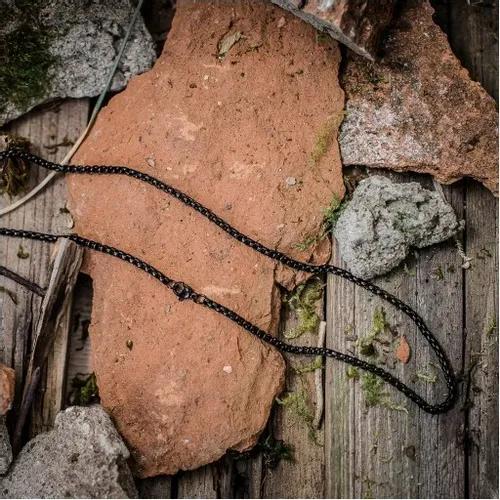 Łańcuszek damski oczkowy splot Ankier czarny na Arena.pl