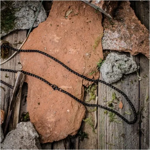 Łańcuszek damski oczkowy splot Ankier czarny zdjęcie 4