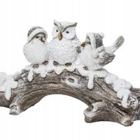 Figurka świąteczna ptaszki siedzące ozdoba 28 cm Boże Narodzenie zimowa