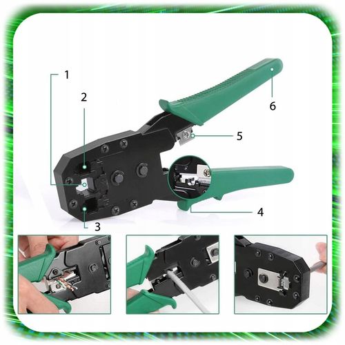 TESTER KABLI SIECIOWYCH RJ45 Przewodów Zaciskarka ZESTAW Sieci LAN ŚCIĄGACZ na Arena.pl