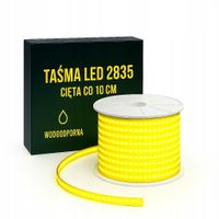Taśma Led 2835 230v 10w Złoty Żółty Cięta Co 10cm Wodoodporna Bez Zasilacza
