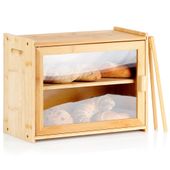 Chlebak Bambusowy Drewniany Dwupoziomowy Piętrowy Pojemnik na Pieczywo